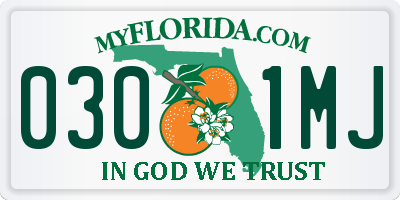FL license plate 0301MJ