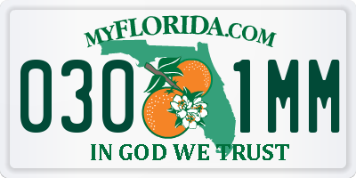 FL license plate 0301MM