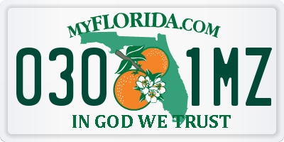 FL license plate 0301MZ