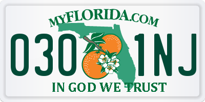 FL license plate 0301NJ