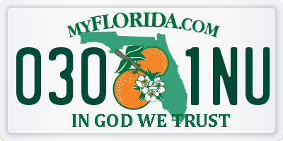 FL license plate 0301NU