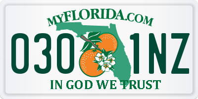 FL license plate 0301NZ