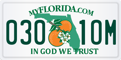FL license plate 0301OM