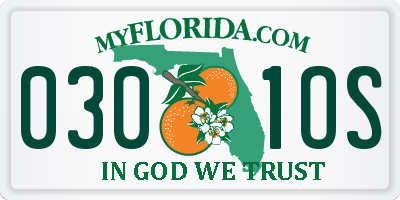 FL license plate 0301OS