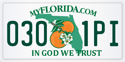 FL license plate 0301PI
