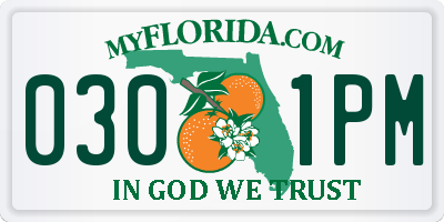 FL license plate 0301PM