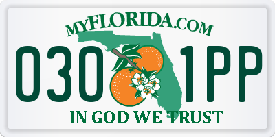 FL license plate 0301PP