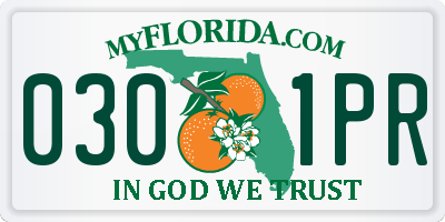 FL license plate 0301PR