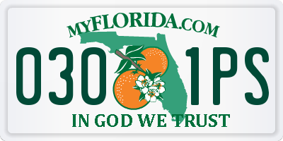 FL license plate 0301PS