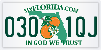 FL license plate 0301QJ