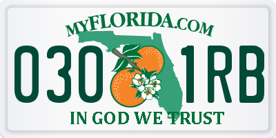 FL license plate 0301RB