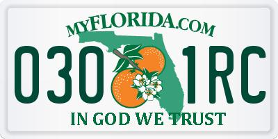 FL license plate 0301RC