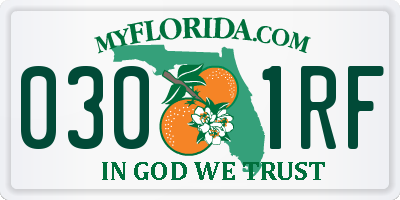 FL license plate 0301RF