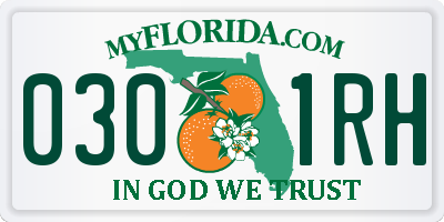 FL license plate 0301RH