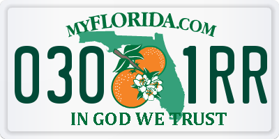 FL license plate 0301RR