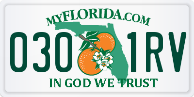 FL license plate 0301RV