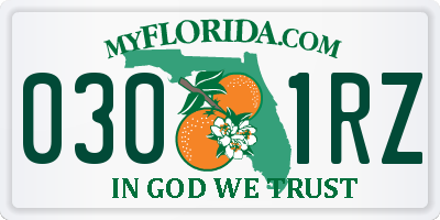 FL license plate 0301RZ