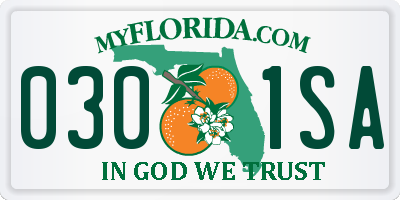 FL license plate 0301SA