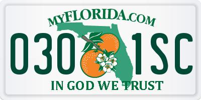 FL license plate 0301SC