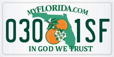 FL license plate 0301SF