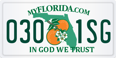 FL license plate 0301SG