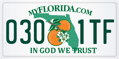 FL license plate 0301TF