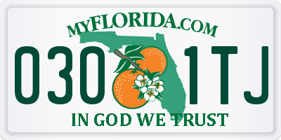 FL license plate 0301TJ