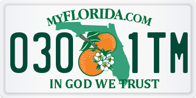 FL license plate 0301TM