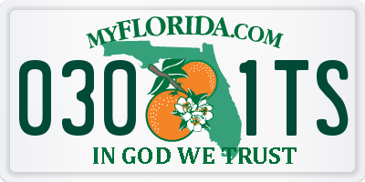 FL license plate 0301TS
