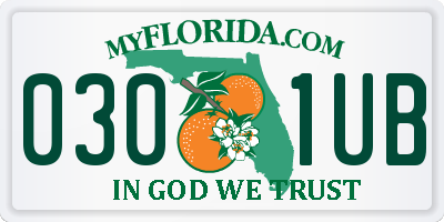 FL license plate 0301UB