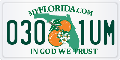 FL license plate 0301UM