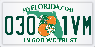 FL license plate 0301VM