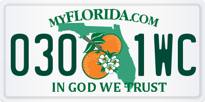 FL license plate 0301WC