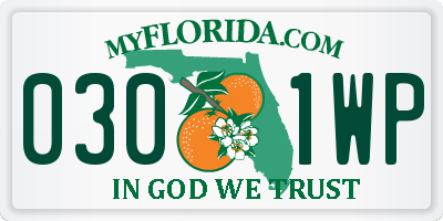 FL license plate 0301WP