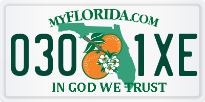 FL license plate 0301XE