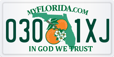 FL license plate 0301XJ