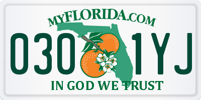 FL license plate 0301YJ