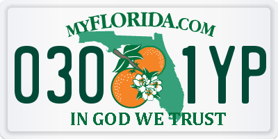 FL license plate 0301YP