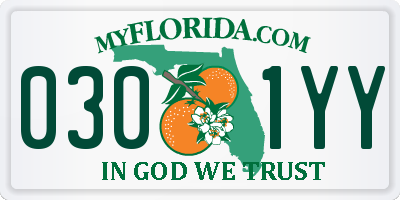 FL license plate 0301YY