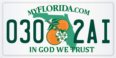 FL license plate 0302AI
