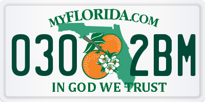 FL license plate 0302BM