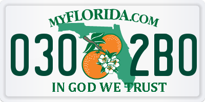 FL license plate 0302BO