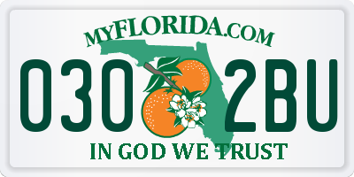 FL license plate 0302BU