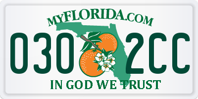 FL license plate 0302CC