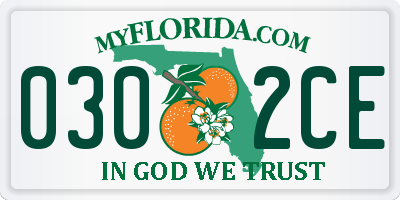 FL license plate 0302CE