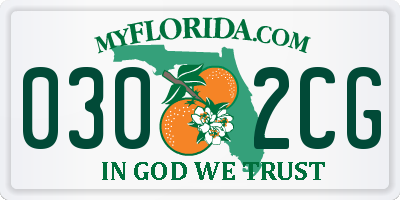 FL license plate 0302CG