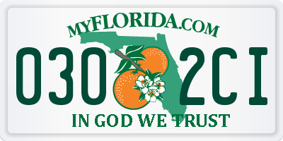 FL license plate 0302CI