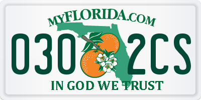 FL license plate 0302CS
