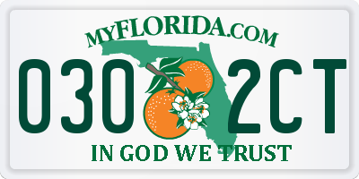 FL license plate 0302CT