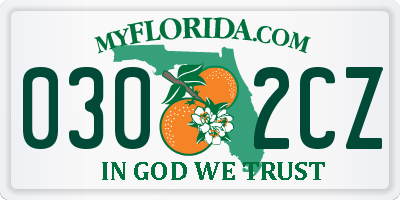 FL license plate 0302CZ